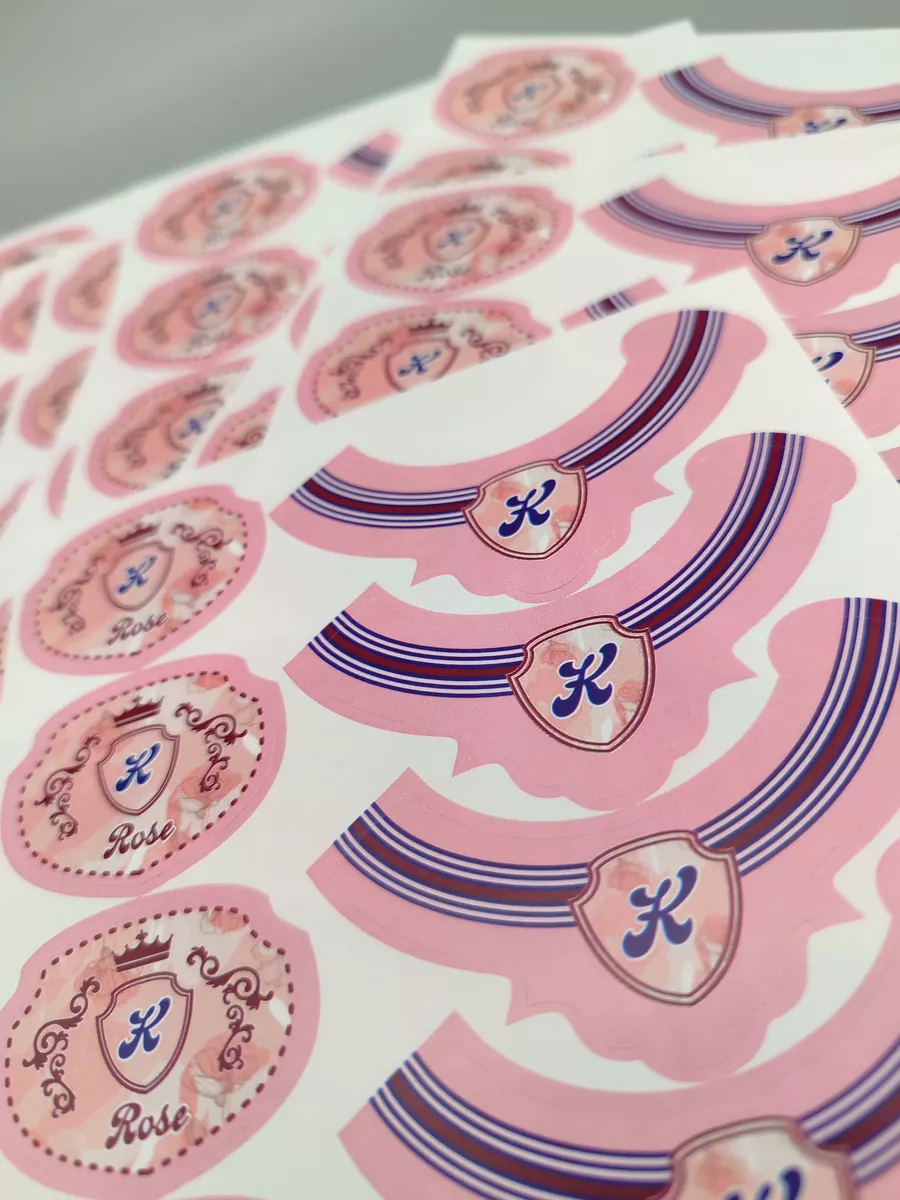 Наклейки для мыла на Розовое шампанское ВЫРУБНЫЕ, 40 шт.