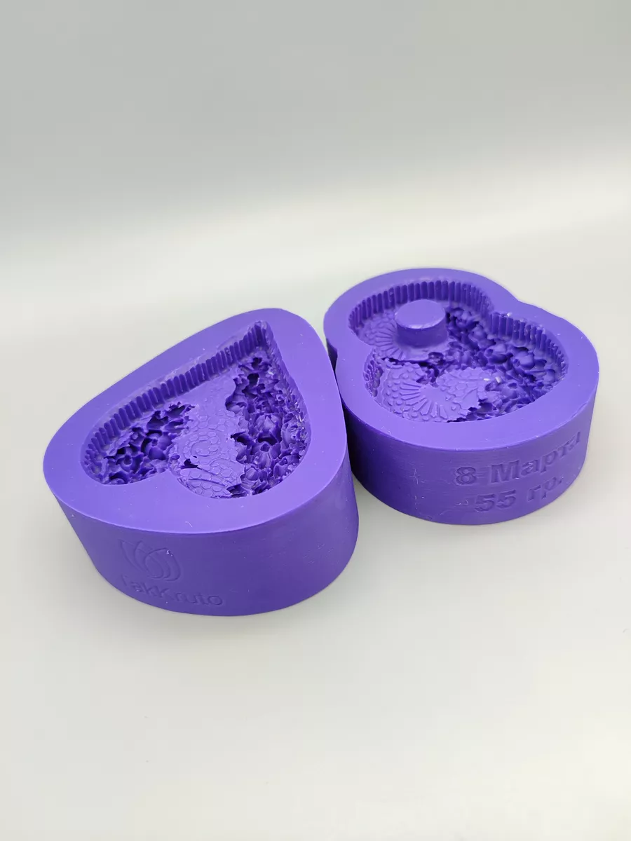 Силиконовая форма 8 и сердечко с сиренью