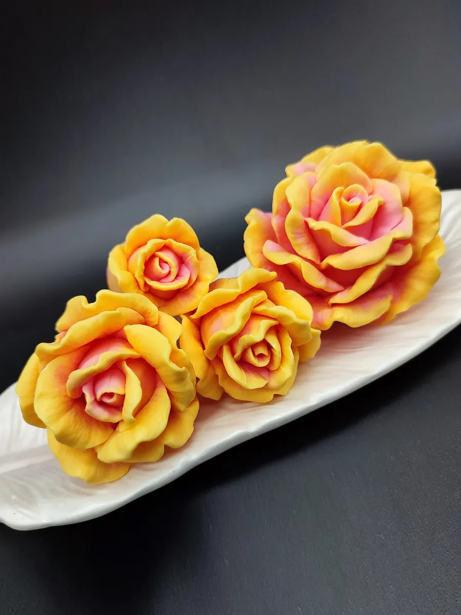 Силиконовые формы Розы Амазонка, 4 шт.