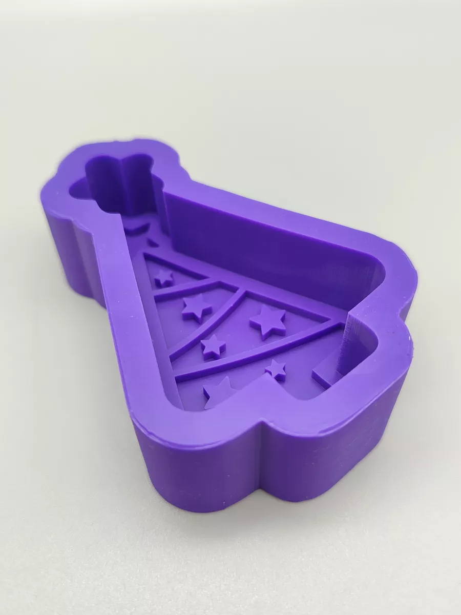 Силиконовая форма Ёлочка со звёздами 2d