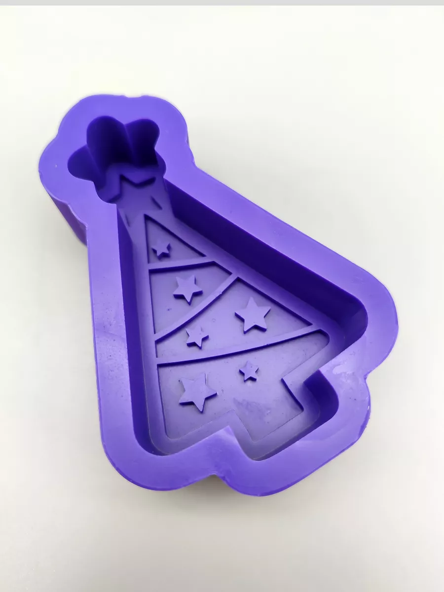 Силиконовая форма Ёлочка со звёздами 2d