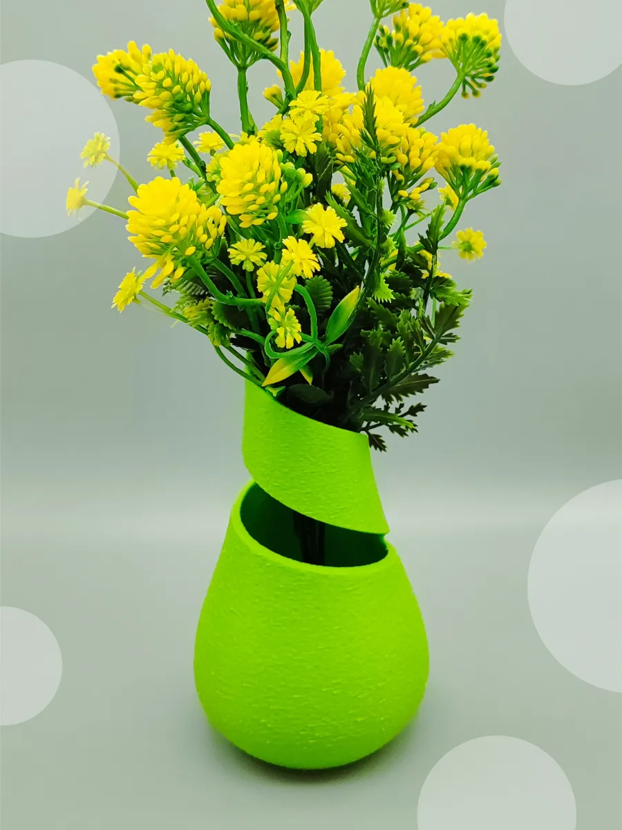 Интерьерная ваза Спираль Зелёное яблоко