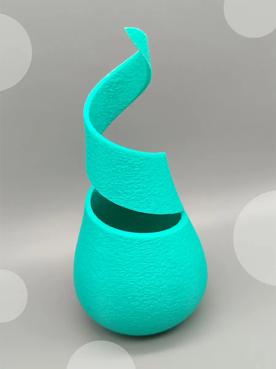 Интерьерная ваза Спираль Цвет морской волны