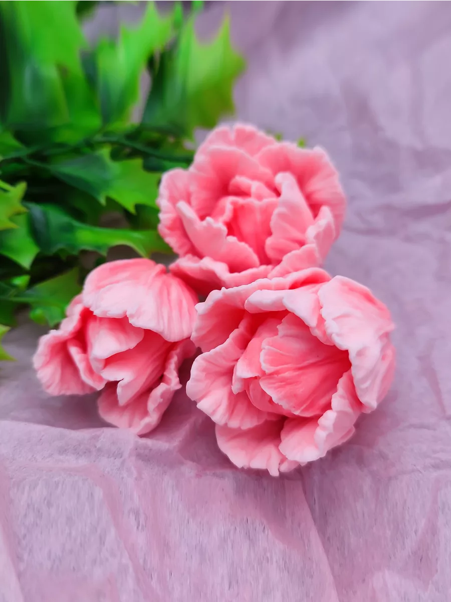 Силиконовая форма для мыла Тюльпаны Махровые