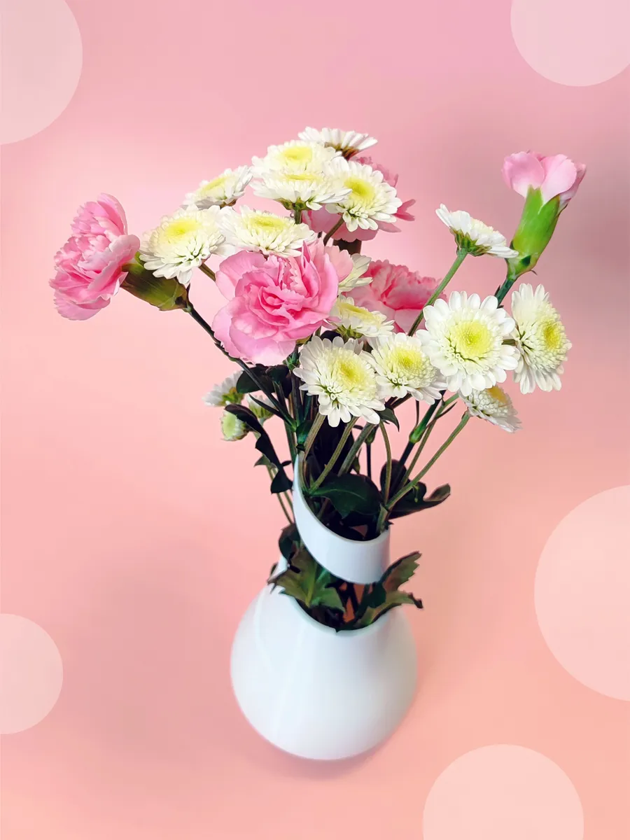 Интерьерная ваза Спираль Белая