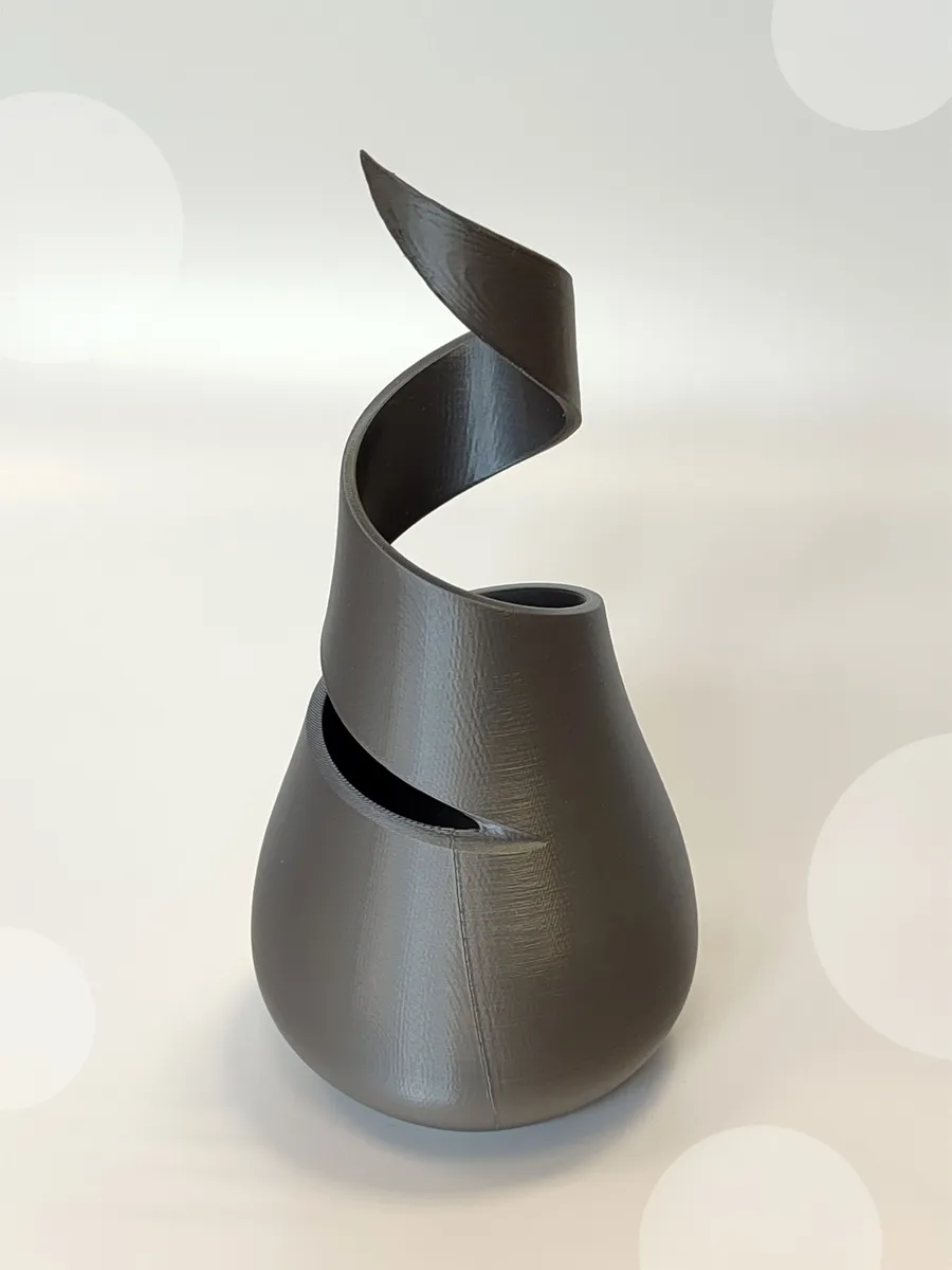 Интерьерная ваза Спираль Античное серебро