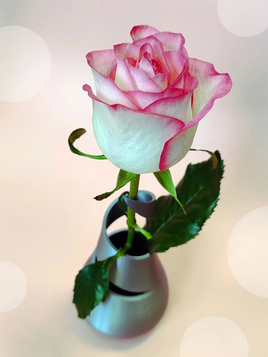 Интерьерная ваза Спираль Античное серебро