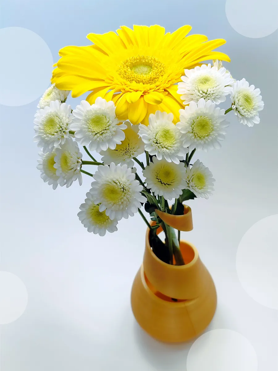 Интерьерная ваза Спираль Золотой песок