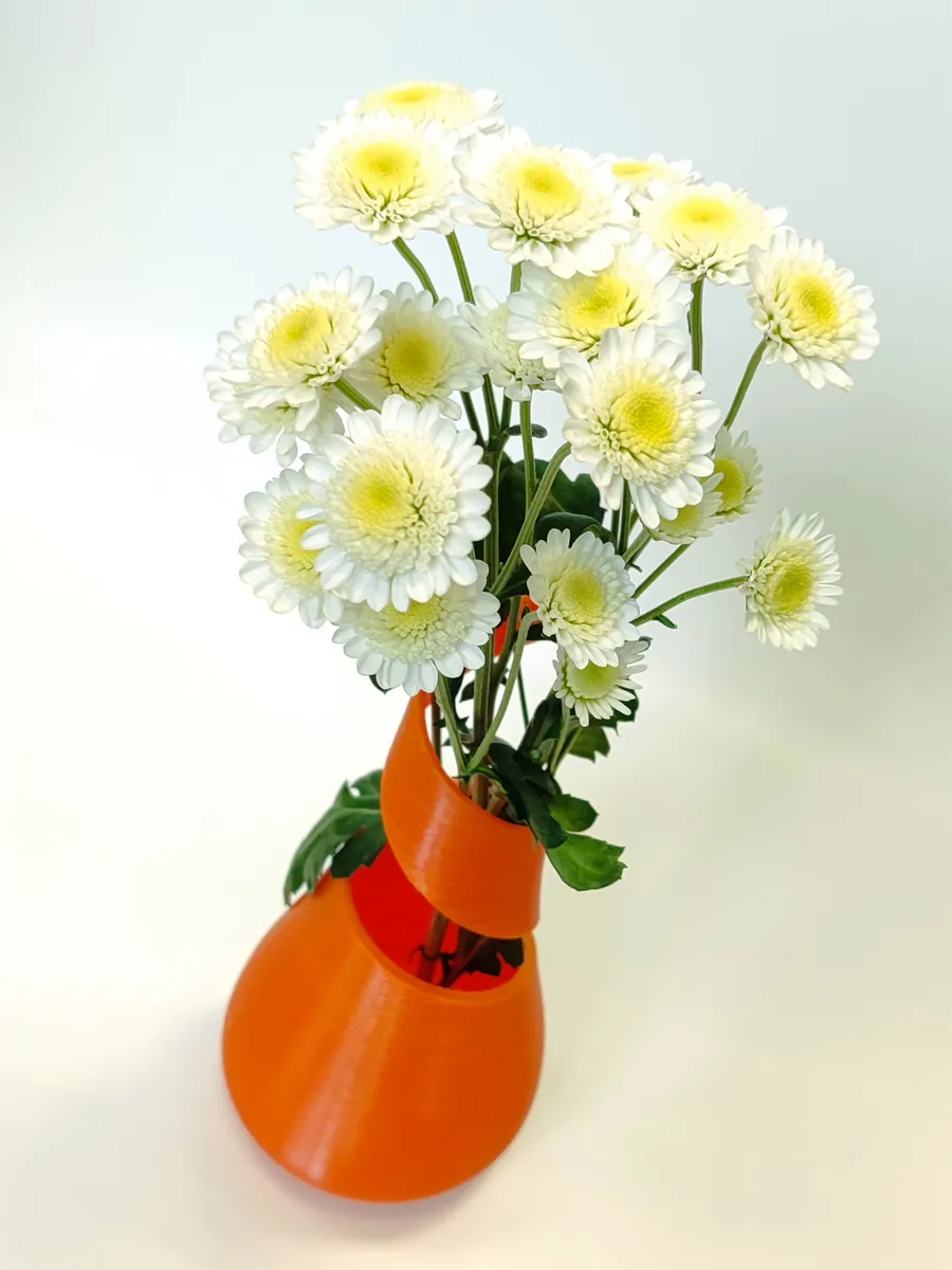 Интерьерная ваза Спираль Оранжевая