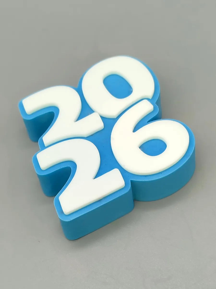 Силиконовая форма Топпер 2026 квадрат