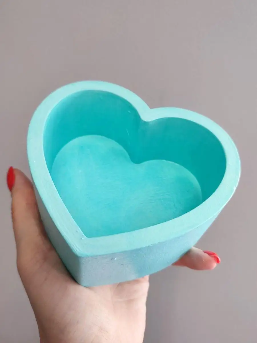 Силиконовая форма "Кашпо Сердце"