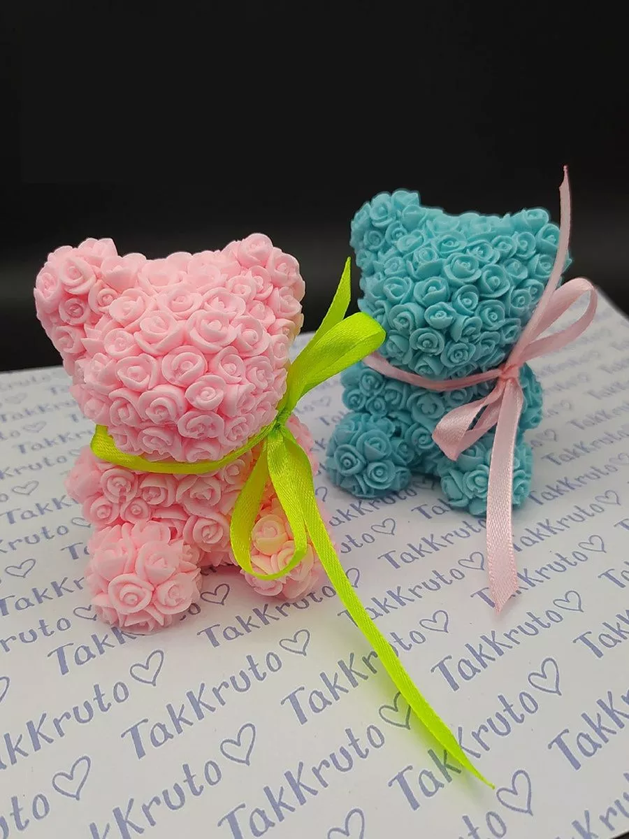 Силиконовая форма Мишка из роз