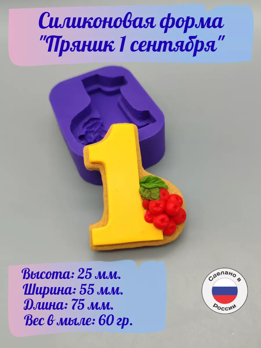 Силиконовая форма 1 сентября Единичка 2d