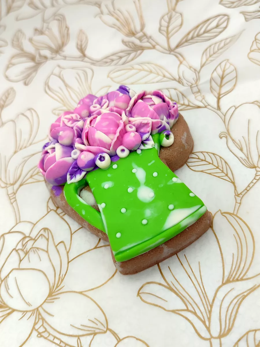 Силиконовая форма Кувшин с пионами 2d