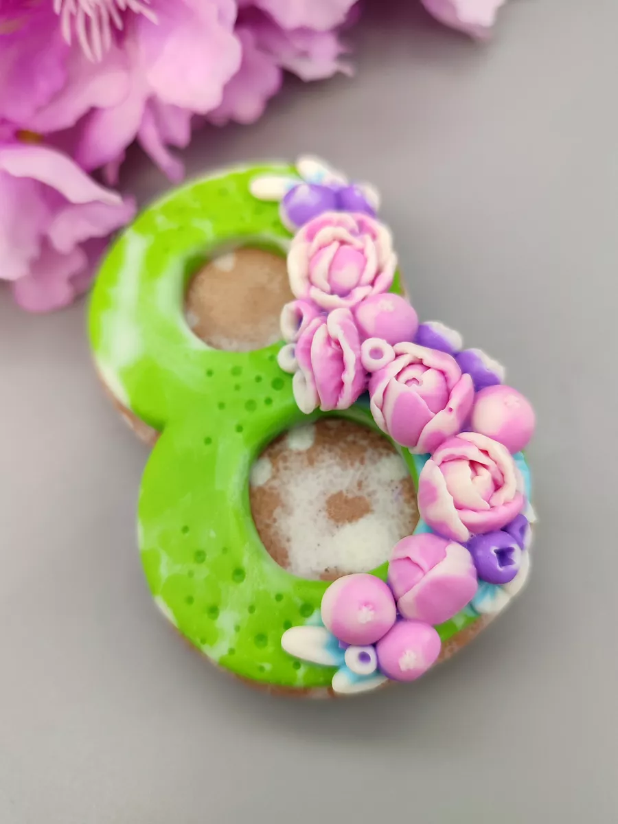 Силиконовая форма 8 с пионами 2d