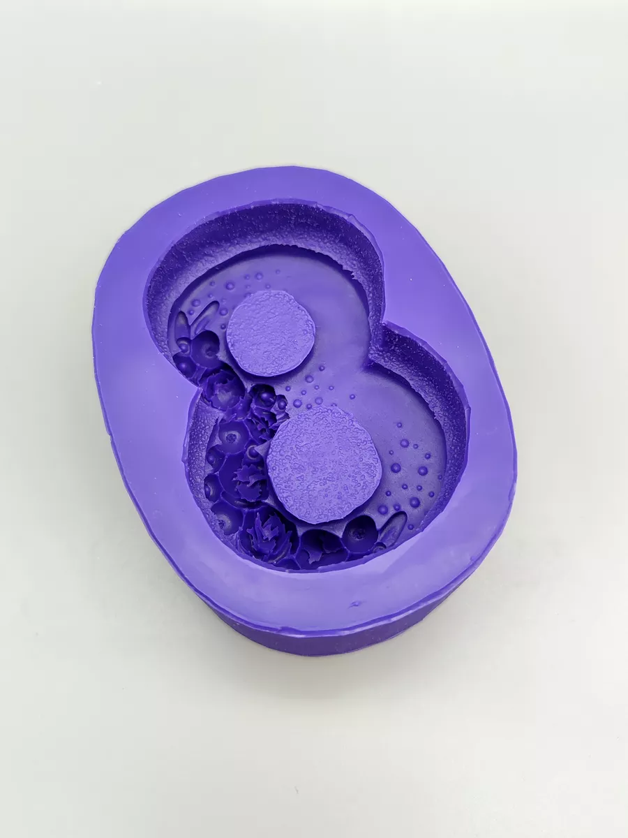 Силиконовая форма 8 с пионами 2d