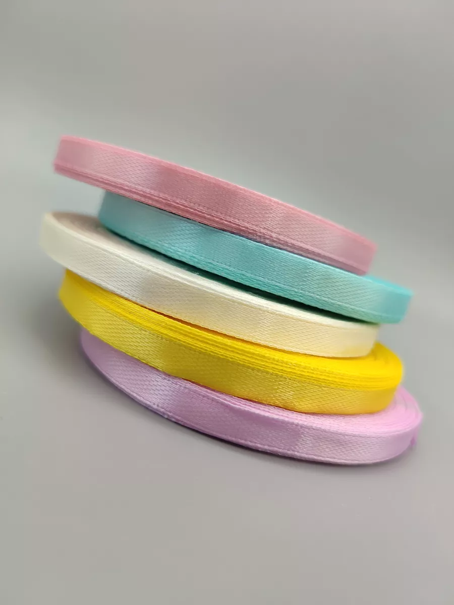 Набор атласных лент Нежный, 6 мм, 5 шт.