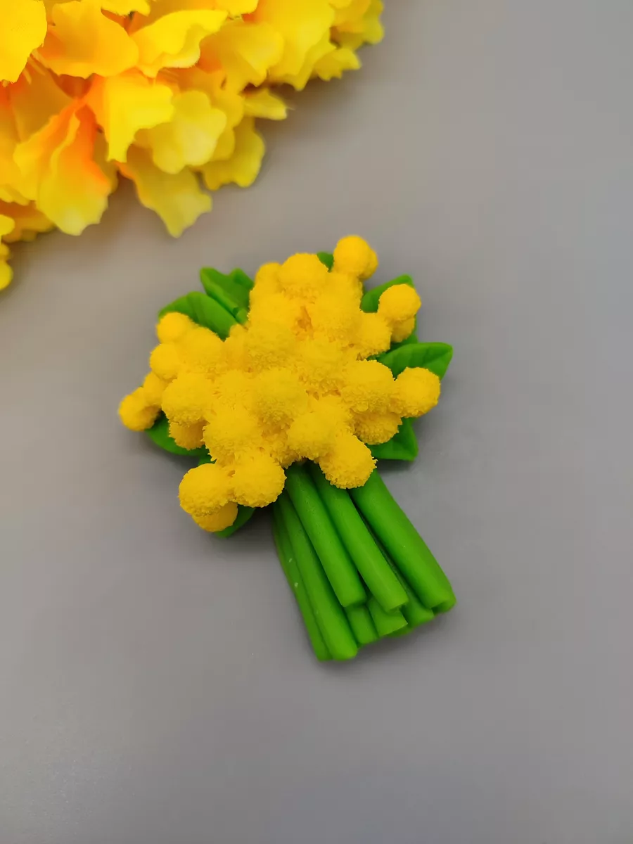 Силиконовая форма 8 и букет мимозы