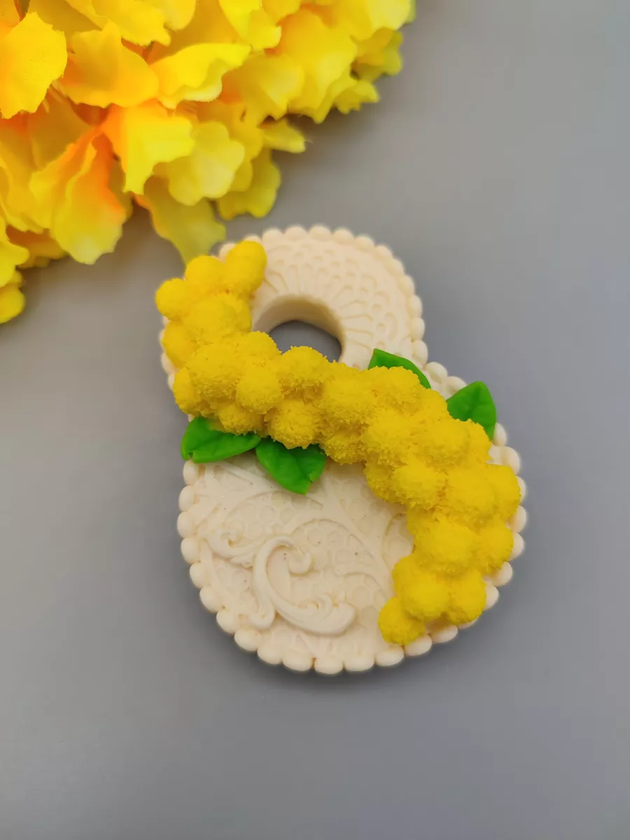 Силиконовая форма 8 и букет мимозы