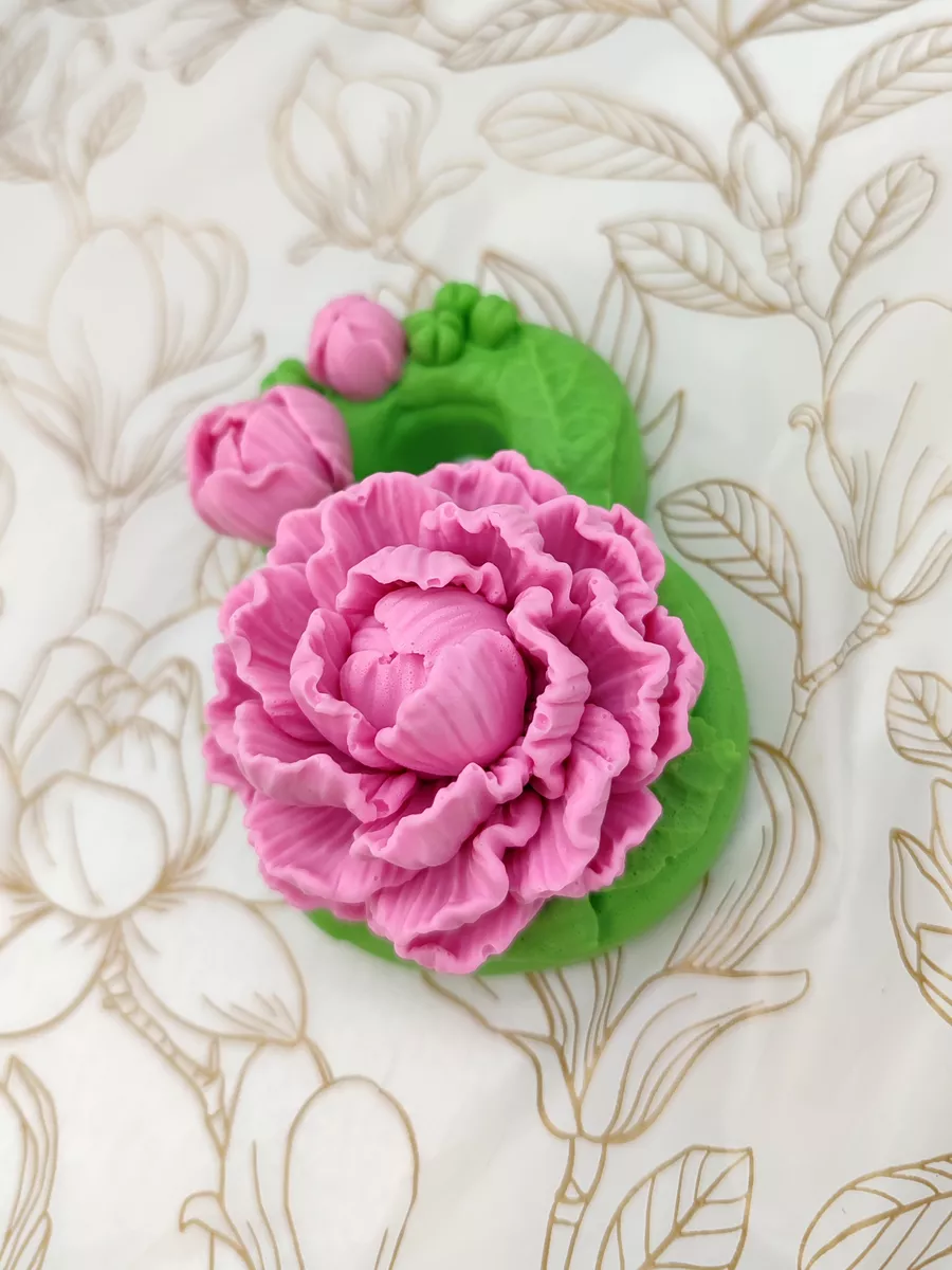 Силиконовая форма Восьмёрка с пионами