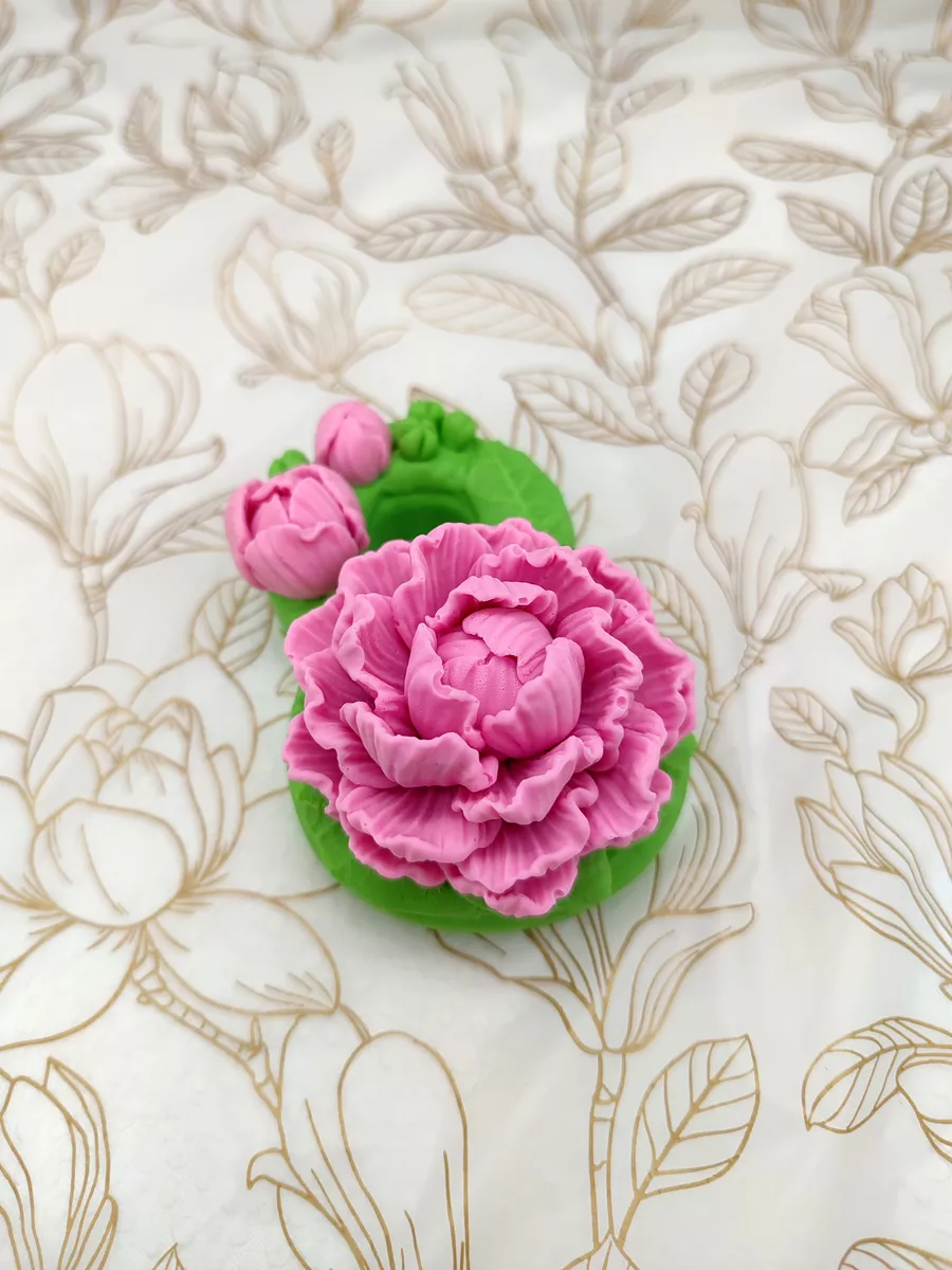 Силиконовая форма Восьмёрка с пионами