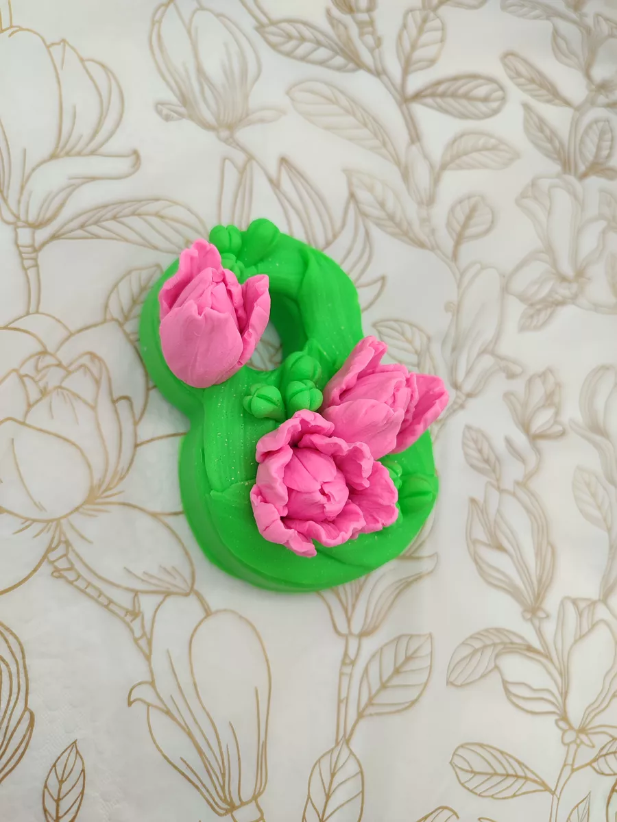 Силиконовая форма Восьмёрка с тюльпанами