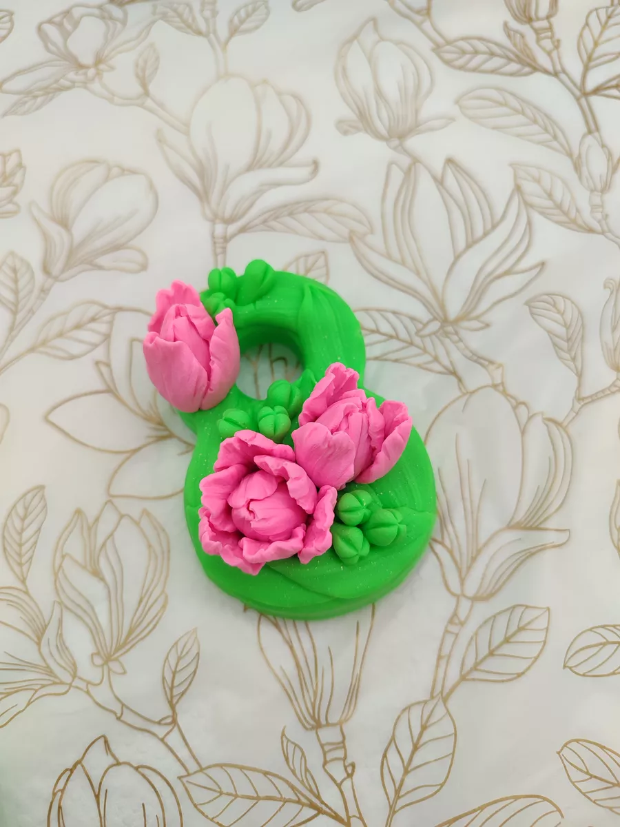 Силиконовая форма Восьмёрка с тюльпанами