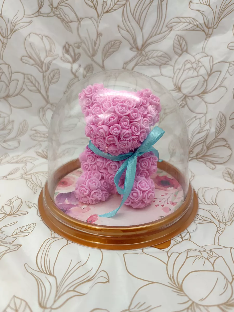 Мыло Мишка из роз розовый