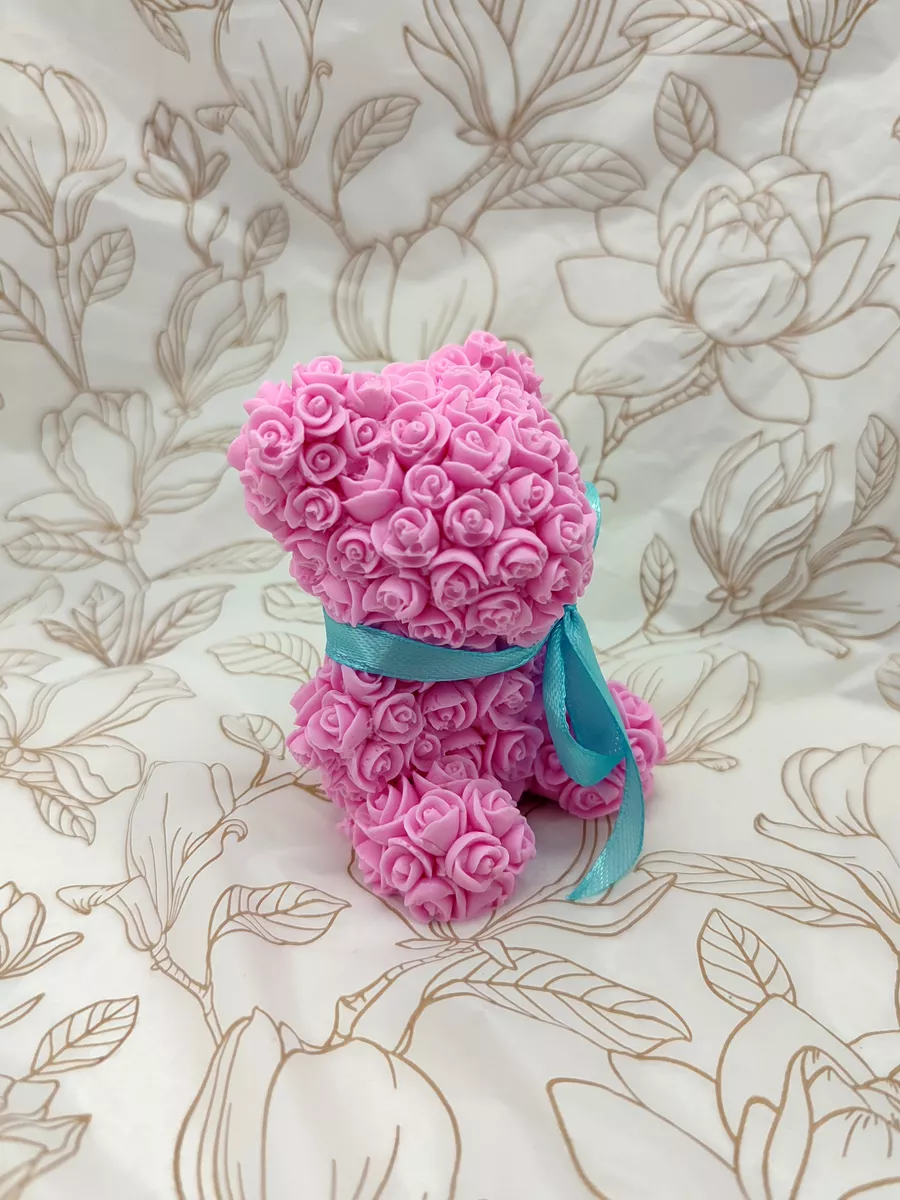 Мыло Мишка из роз розовый