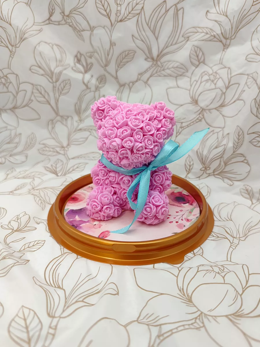 Мыло Мишка из роз розовый