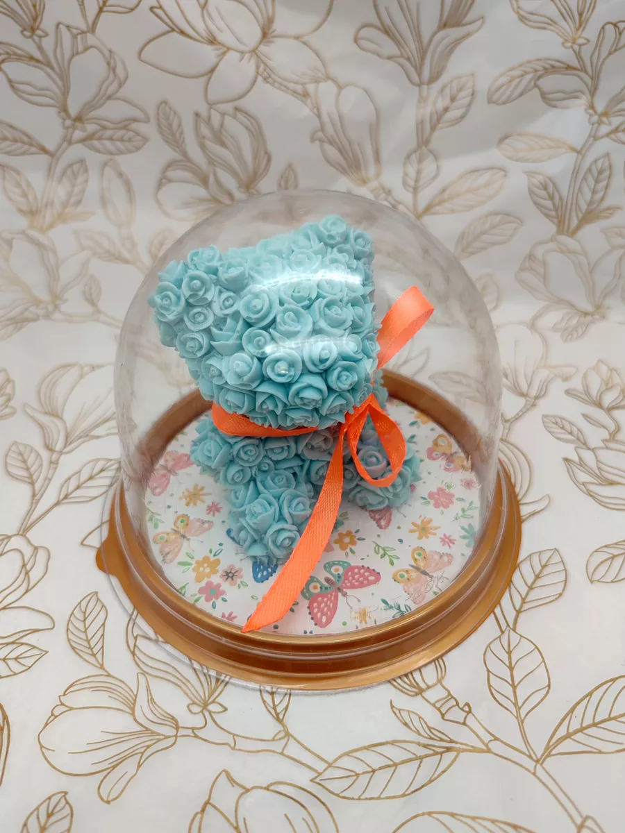 Мыло Мишка из роз голубой