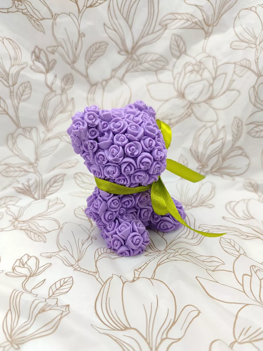 Мыло Мишка из роз фиолетовый