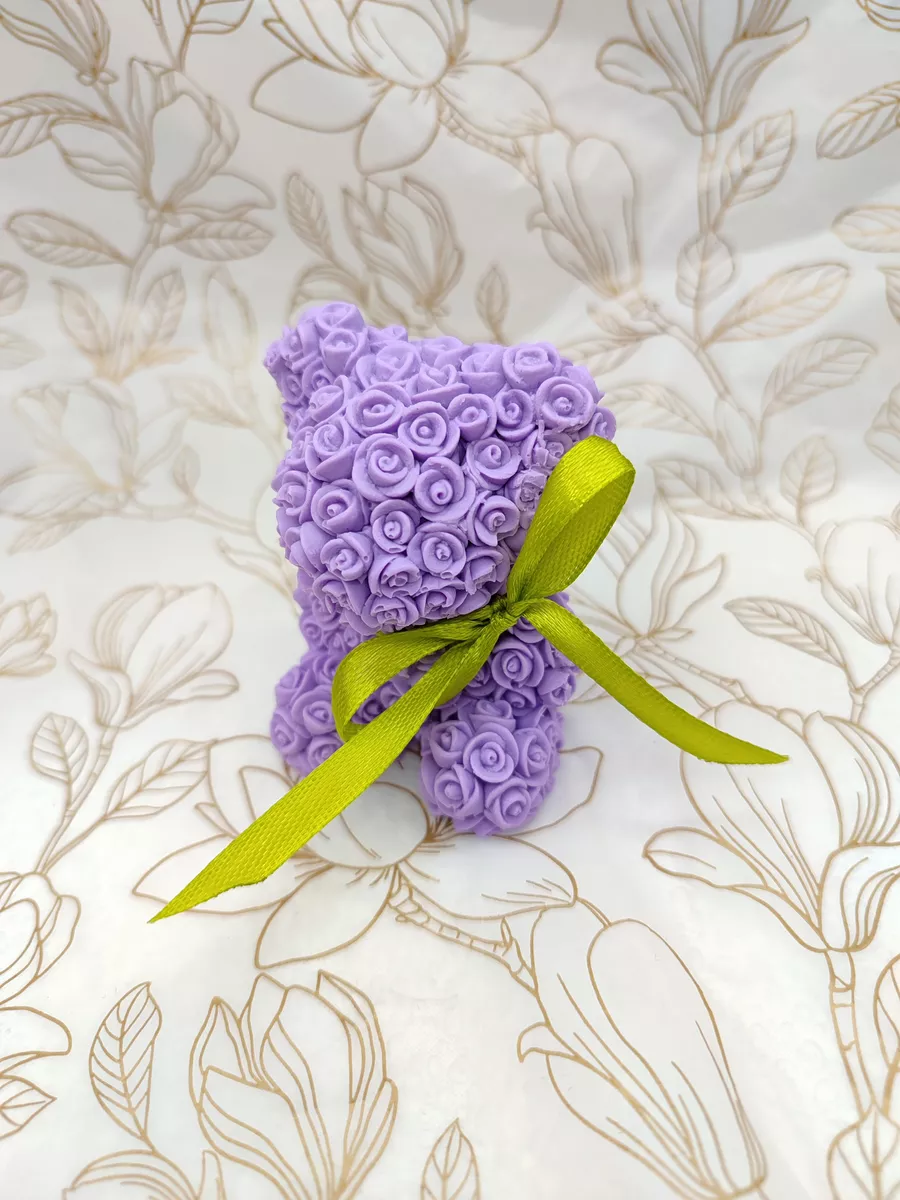 Мыло Мишка из роз фиолетовый