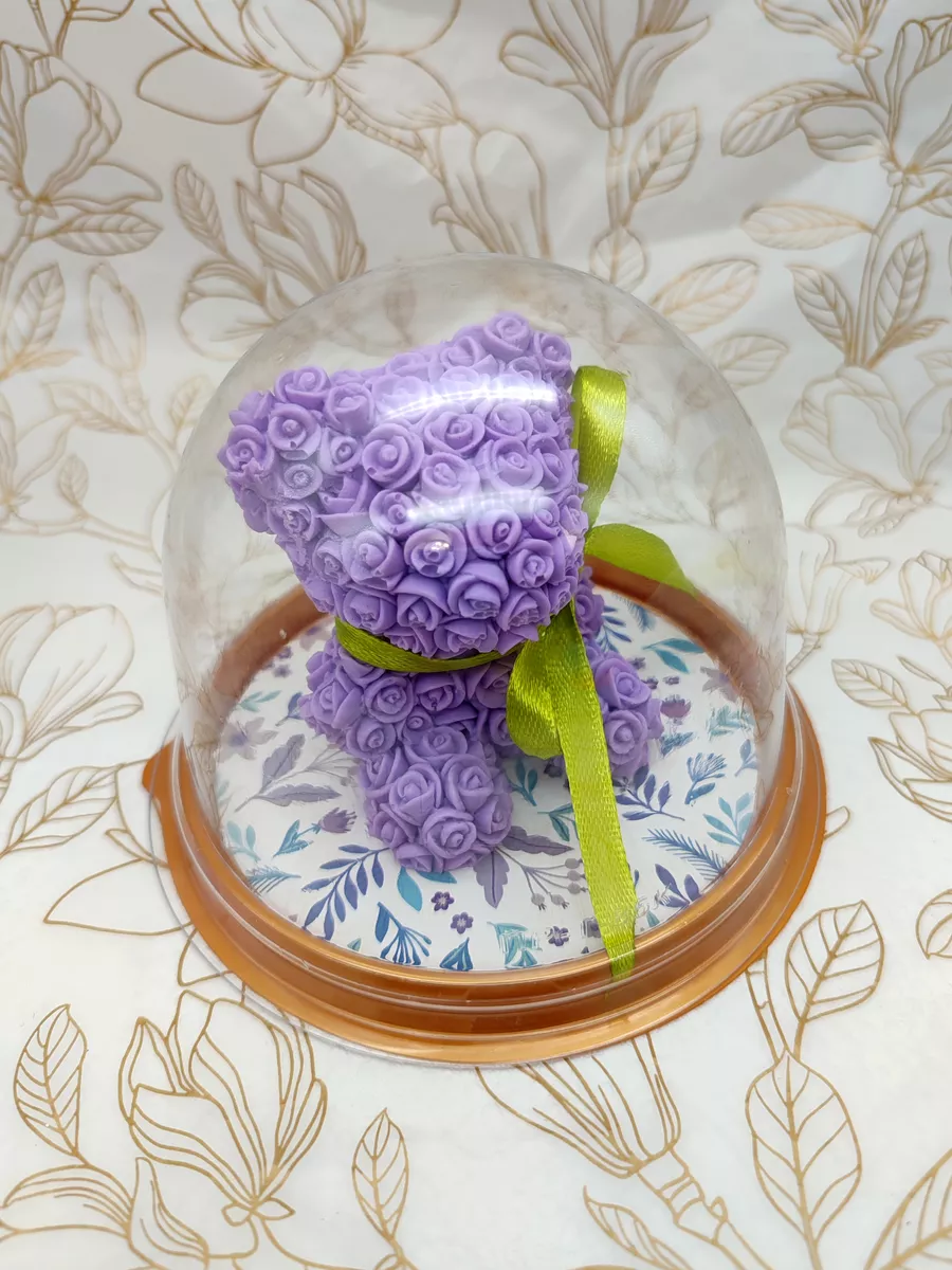 Мыло Мишка из роз фиолетовый