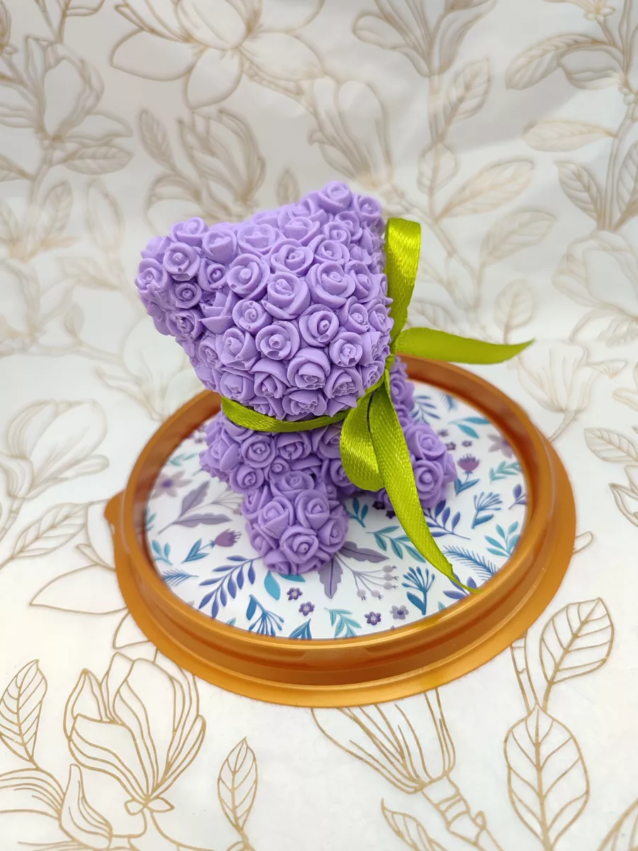 Мыло Мишка из роз фиолетовый